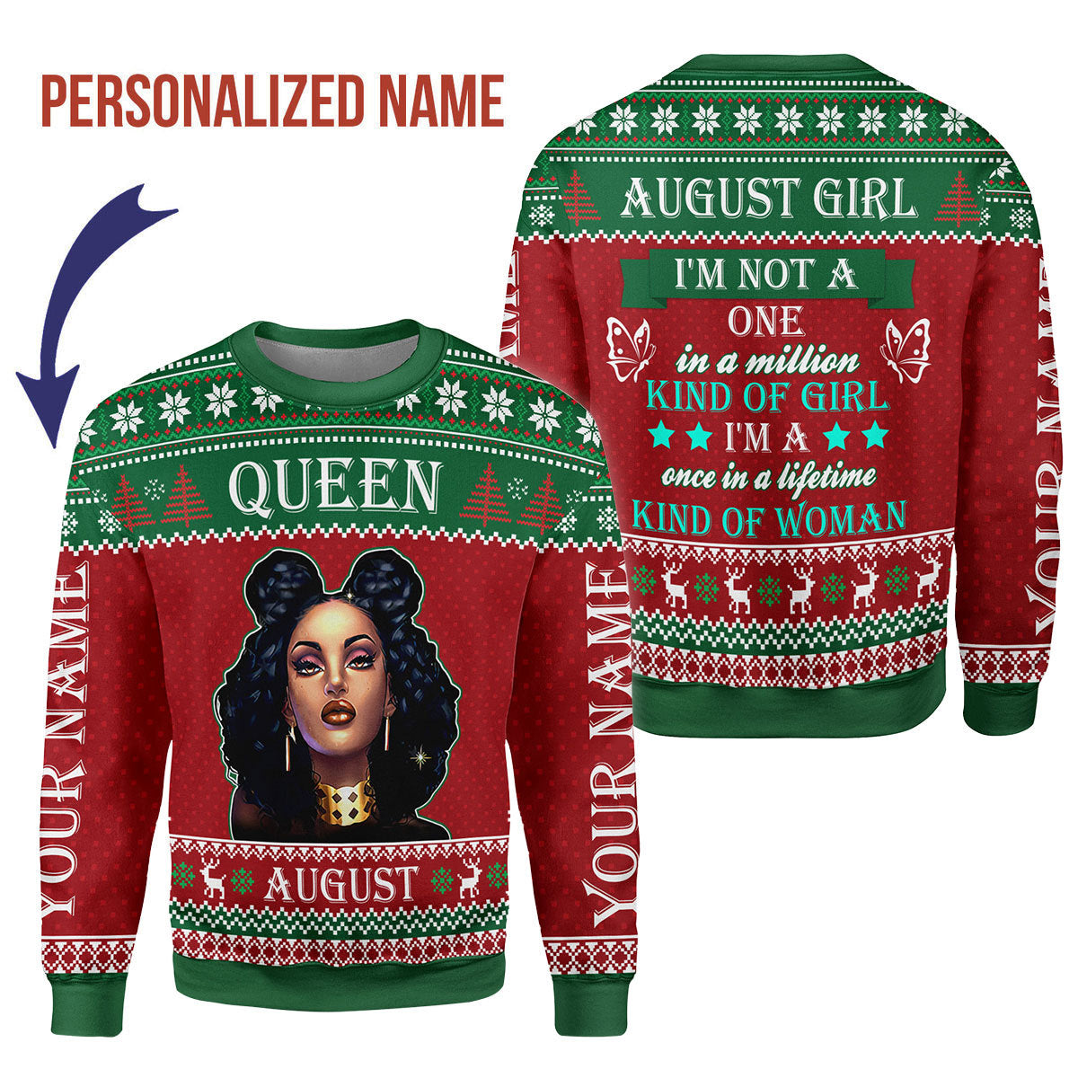 CustomsPig Personalized Tops August Girl All Over Printed