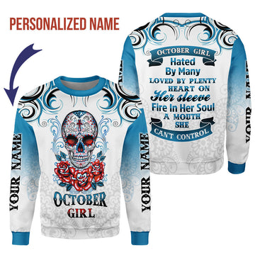 CustomsPig Personalized Ugly Sweater October Girl All Over Printed
