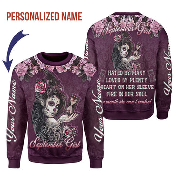 Customspig Personalized Ugly Sweater September Girl 3D Apparel
