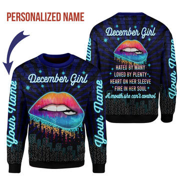 CustomsPig Personalized Ugly Sweater December Girl All Over Printed