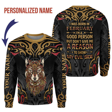 CustomsPig Personalized Ugly Sweater February Guy All Over Printed