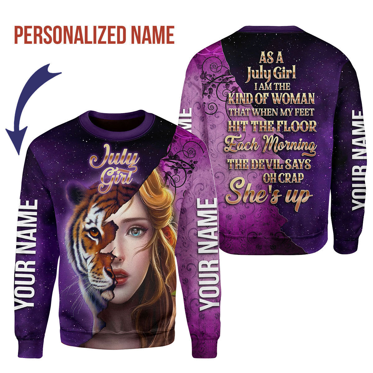 CustomsPig Personalized Tops As A July Girl All Over Printed