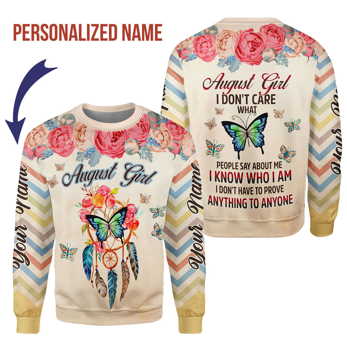 CustomsPig Personalized Tops August Girl All Over Printed