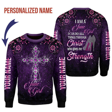 CustomsPig Personalized Tops I Am A June Girl All Over Printed