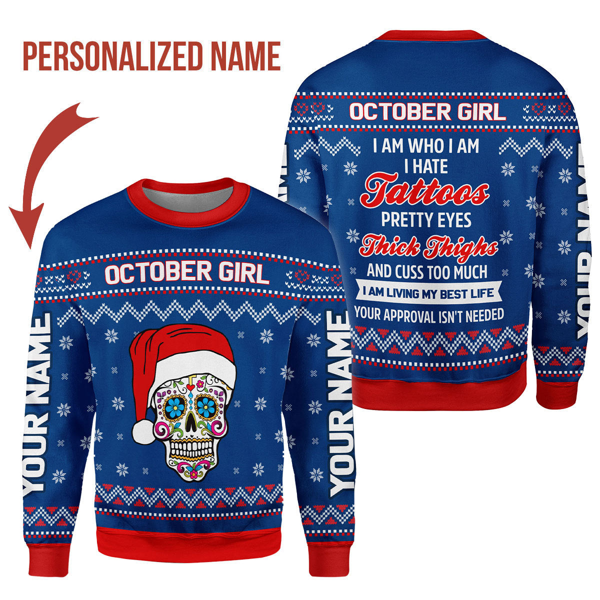 CustomsPig Personalized Tops October Girl I Am Who I Am All Over Printed