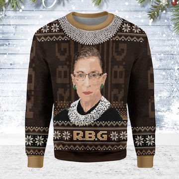 Customspig Christmas Sweater Ruth Bader Ginsburg RGB 3D Apparel