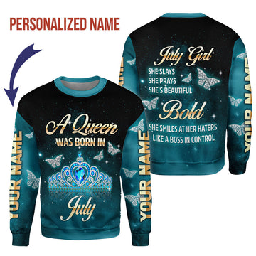 CustomsPig Personalized Tops July Girl All Over Printed