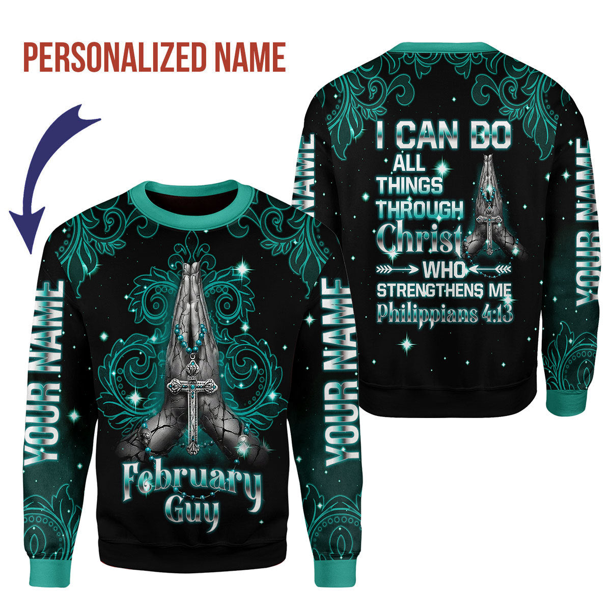 CustomsPig Personalized Tops February Guy All Over Printed