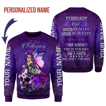 CustomsPig Personalized Ugly Sweater February Girl All Over Printed