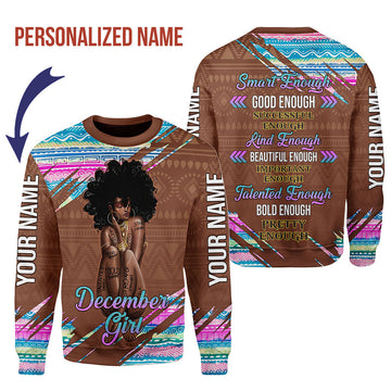 Customspig Personalized Ugly Sweater December Girl 3D Apparel