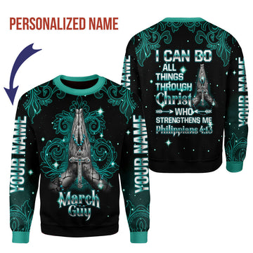 CustomsPig Personalized Ugly Sweater March Guy All Over Printed