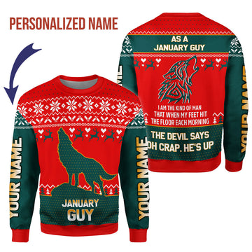 CustomsPig Personalized Tops January Guy That He's Up All Over Printed