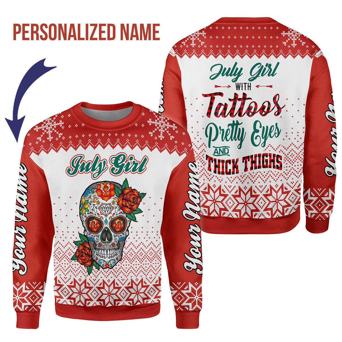 CustomsPig Personalized Tops July Girl All Over Printed