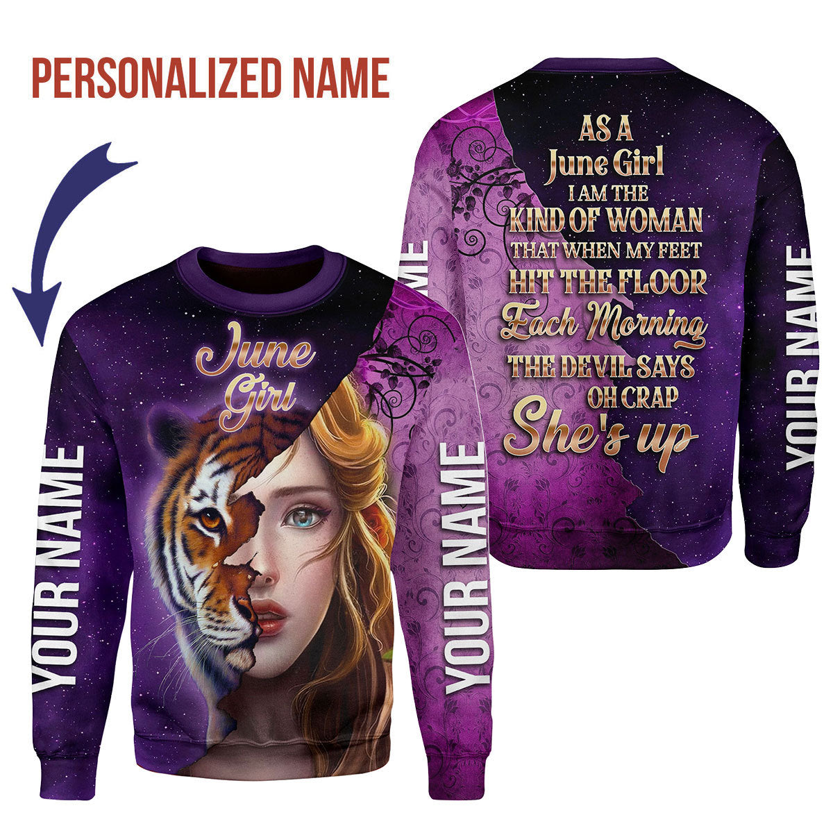 CustomsPig Personalized Tops As A June Girl All Over Printed