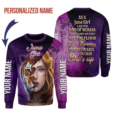 CustomsPig Personalized Tops As A June Girl All Over Printed