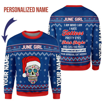 CustomsPig Personalized Tops June Girl I Am Who I Am All Over Printed