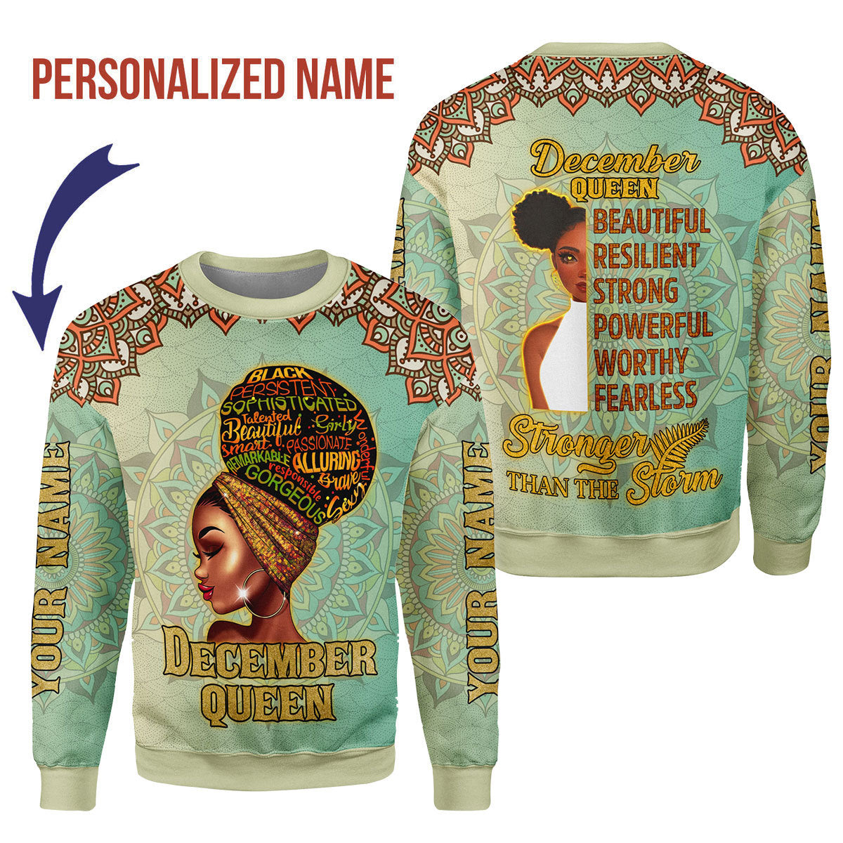 Customspig Personalized Ugly Sweater December Girl 3D Apparel
