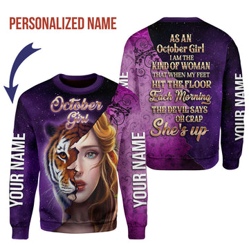 CustomsPig Personalized Ugly Sweater As An October Girl All Over Printed