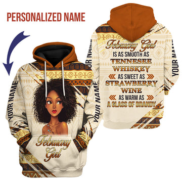 CustomsPig Personalized Hoodie February Girl All Over Printed