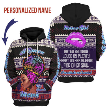 CustomsPig Personalized Hoodie March Girl All Over Printed