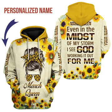 CustomsPig Personalized Hoodie March Queen All Over Printed
