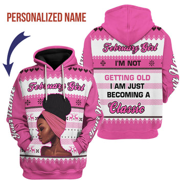 CustomsPig Personalized Hoodie February Girl All Over Printed