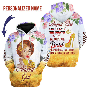 CustomsPig Personalized Hoodie August Girl All Over Printed