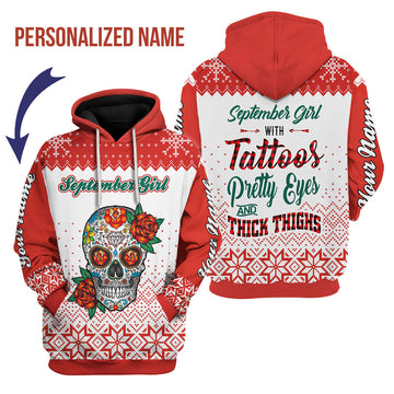 CustomsPig Personalized Hoodie September Girl All Over Printed