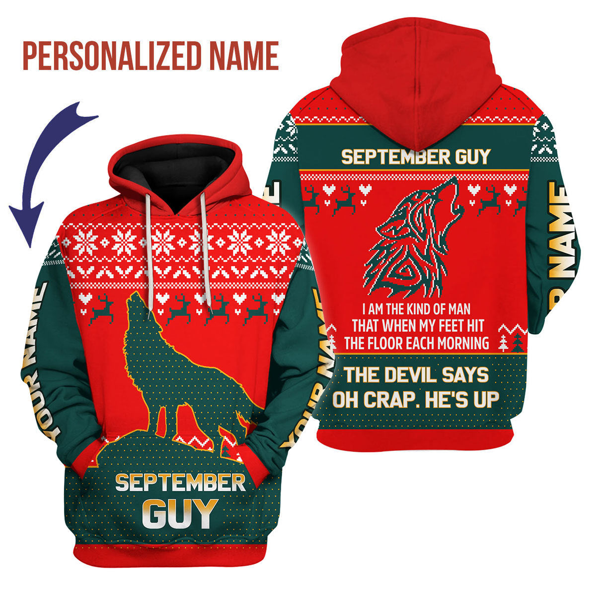 CustomsPig Personalized Hoodie September Guy All Over Printed