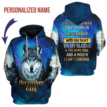 CustomsPig Personalized Hoodie I Was Born In December All Over Printed