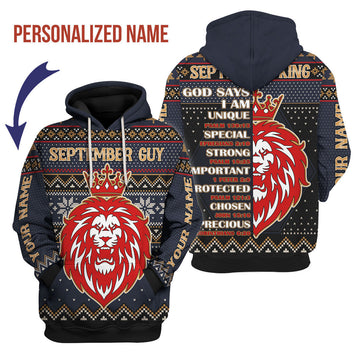 CustomsPig Personalized Name Hoodie September Guy All Over Printed