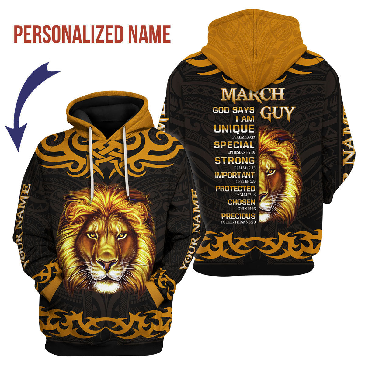 CustomsPig Personalized Hoodie March King All Over Printed