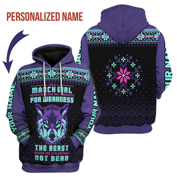CustomsPig Personalized Hoodie March Girl All Over Printed