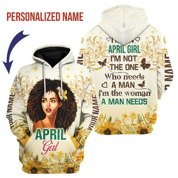 CustomsPig Personalized Hoodie April Girl All Over Printed