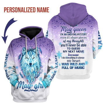 CustomsPig Personalized Hoodie I'm A May Queen All Over Printed