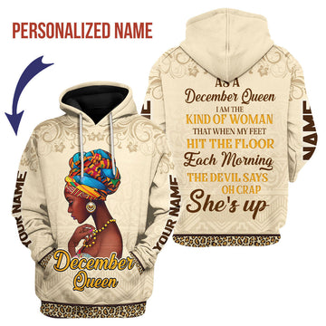 CustomsPig Personalized Hoodie December Girl All Over Printed