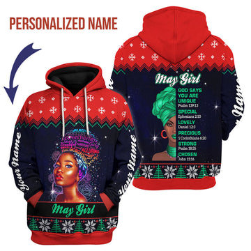 CustomsPig Personalized Hoodie May Girl  All Over Printed