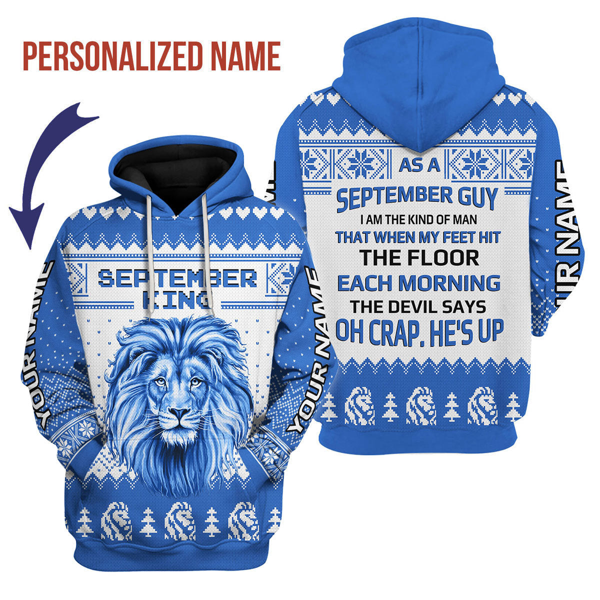 CustomsPig Personalized Hoodie September Guy All Over Printed