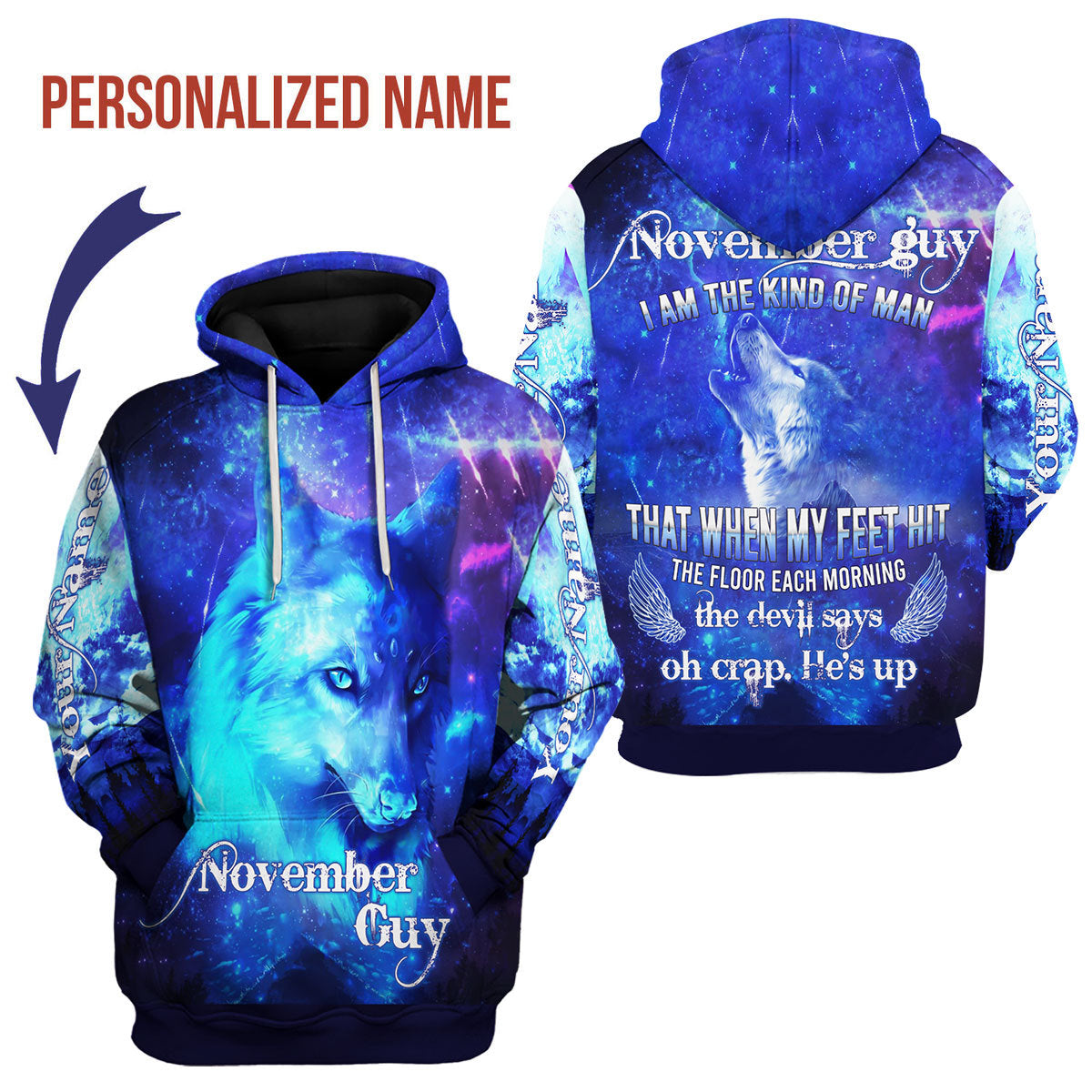 CustomsPig Personalized Hoodie November Guy All Over Printed
