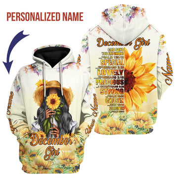 Customspig Personalized Hoodie December Girl All Over Printed