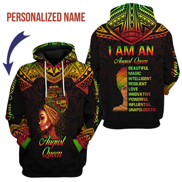 CustomsPig Personalized Hoodie August Queen All Over Printed