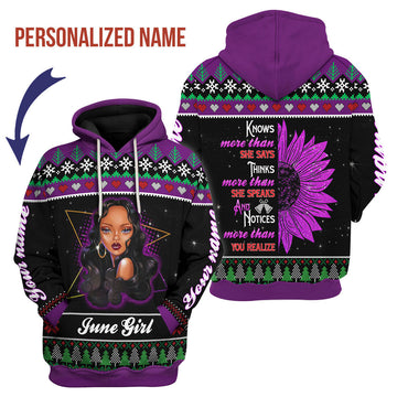 CustomsPig Personalized Hoodie June Girl All Over Printed