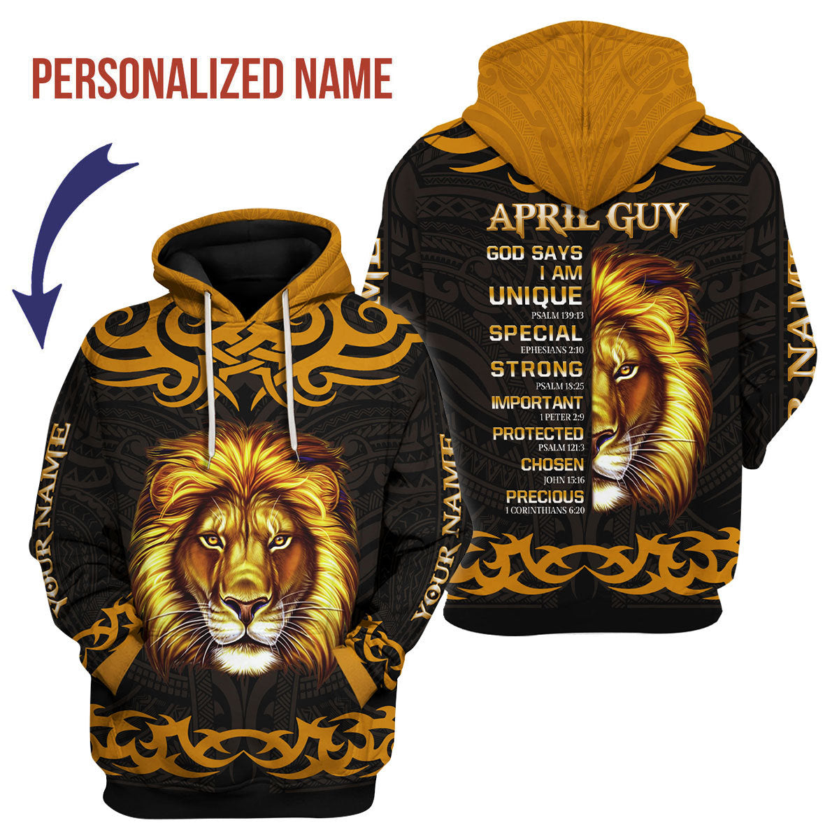 CustomsPig Personalized Hoodie April King All Over Printed