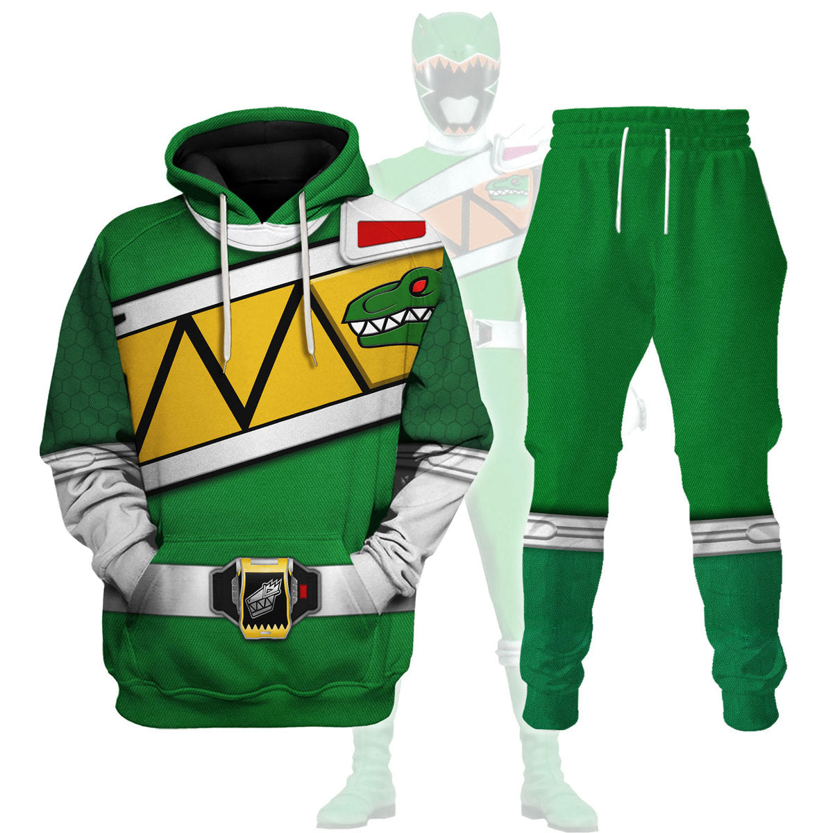 Green Ranger of the Dino Charge Rangers Cosplay Tracksuit