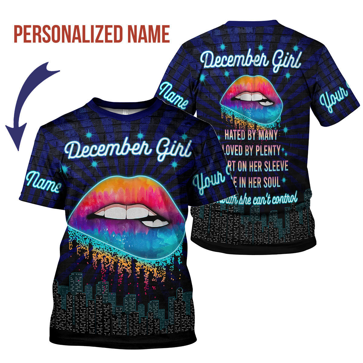 CustomsPig Personalized T-shirt December Girl All Over Printed