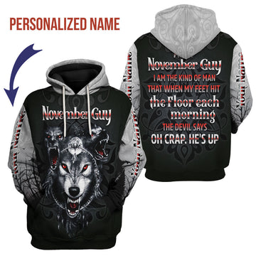 CustomsPig Personalized Hoodie November Guy All Over Printed