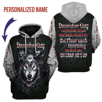 CustomsPig Personalized Hoodie December Guy All Over Printed