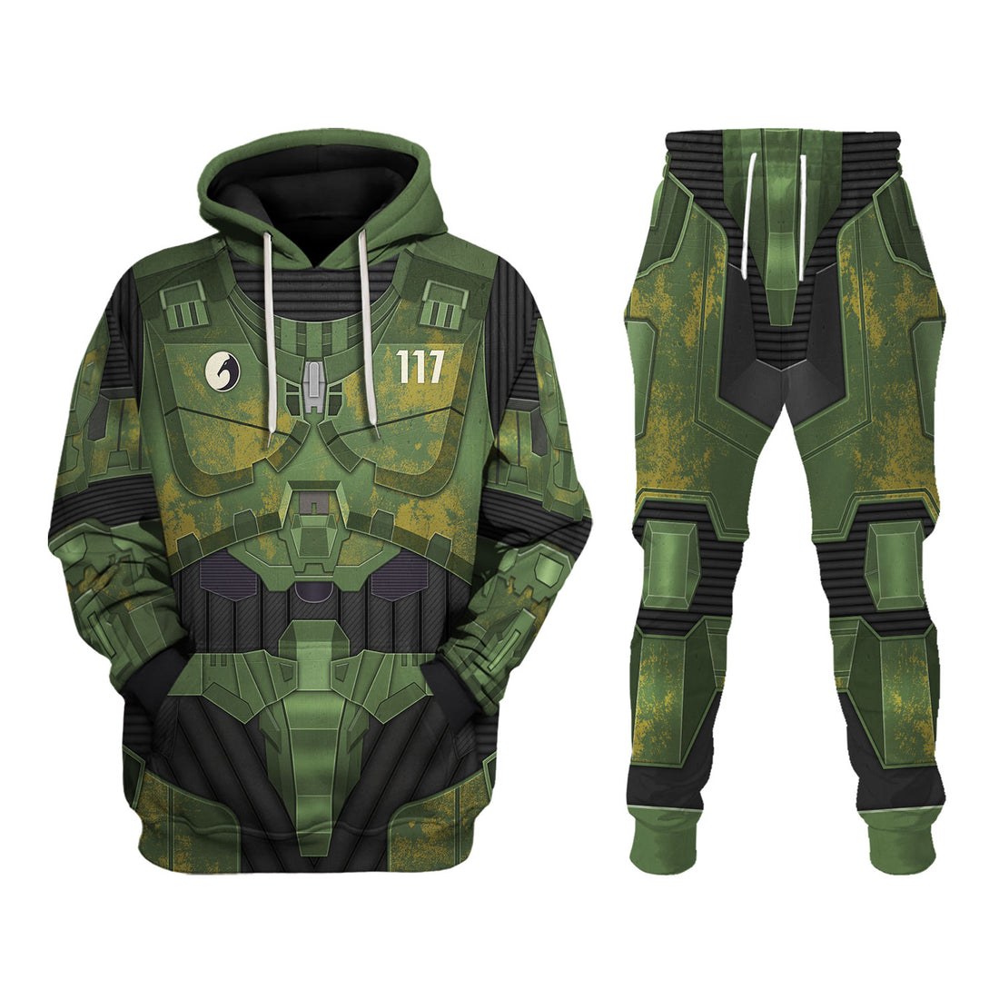 CustomsPig Master Chief Costumes Hoodie Sweatshirt T-Shirt Tracksuit