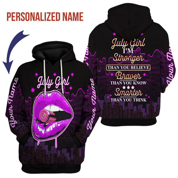 CustomsPig Personalized Hoodie I'm A July Girl All Over Printed