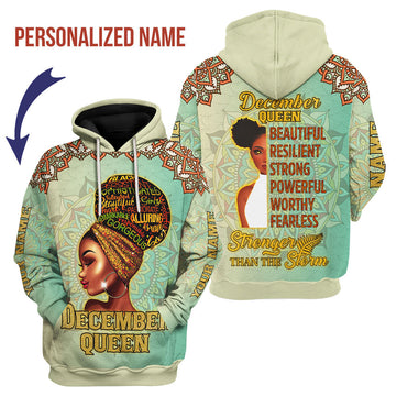 Customspig Personalized Hoodie December Girl All Over Printed